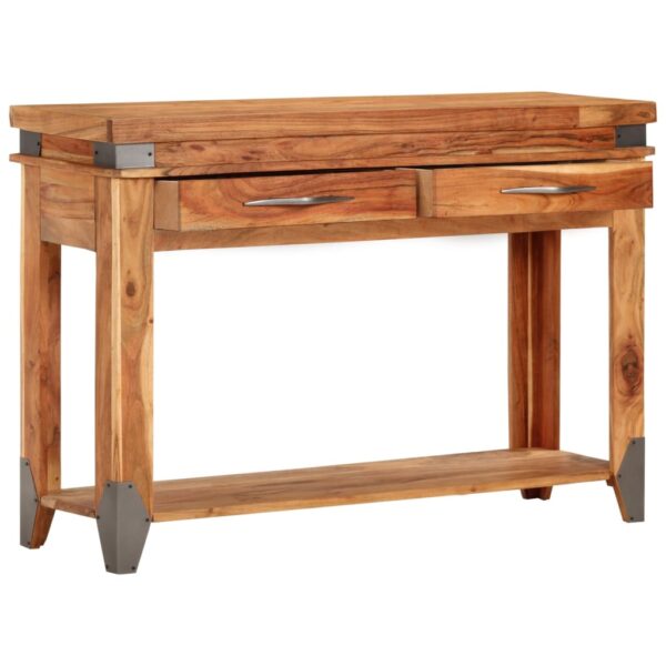 vidaXL Console Table 43.3"x13.4"x29.1" Solid Wood Acacia - Image 7