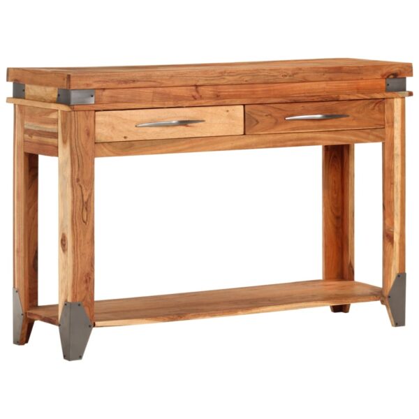 vidaXL Console Table 43.3"x13.4"x29.1" Solid Wood Acacia - Image 9