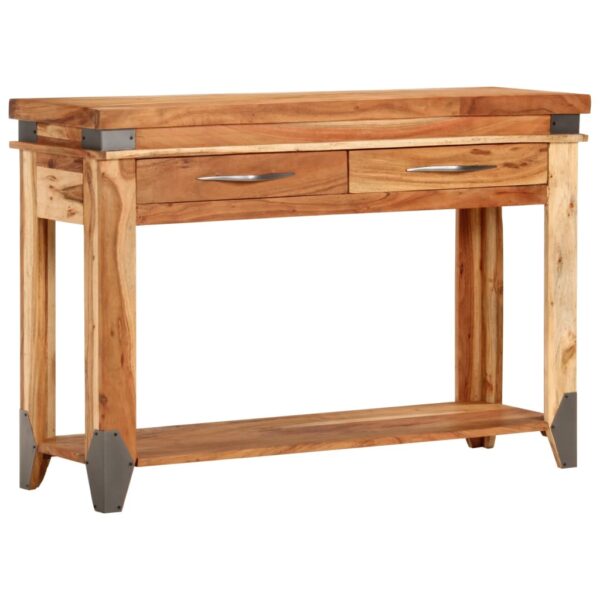 vidaXL Console Table 43.3"x13.4"x29.1" Solid Wood Acacia - Image 10