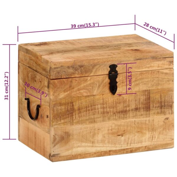 vidaXL Storage Box 15.4"x11"x12.2" Solid Wood Mango - Image 9