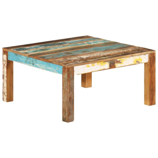 vidaXL Coffee Table 31.5"x31.5"x15.7" Solid Reclaimed Wood - Image 9