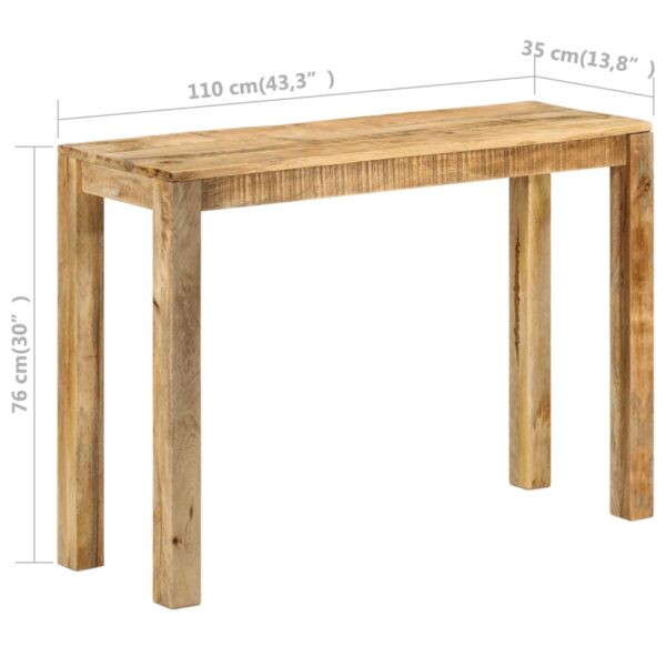 vidaXL Console Table 43.3"x13.8"x29.9" Rough Mango Wood - Image 7