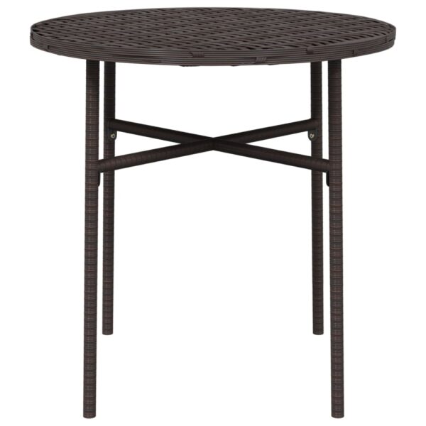 vidaXL Tea Table Brown 17.7" Poly Rattan - Image 3