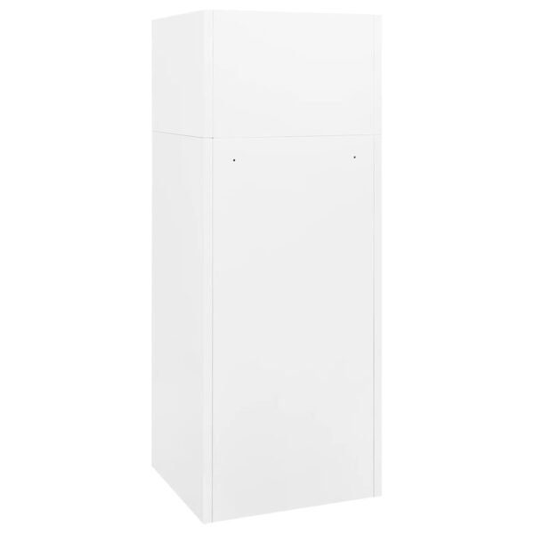 vidaXL Saddle Cabinet White 20.9"x20.9"x55.1" Steel - Image 4