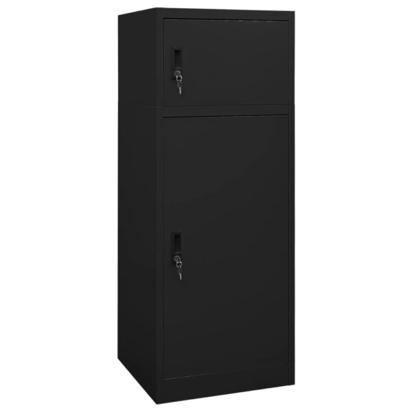 vidaXL Saddle Cabinet Black 20.9"x20.9"x55.1" Steel