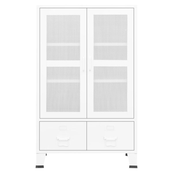 vidaXL Industrial Storage Chest White 27.6"x15.7"x45.3" Metal - Image 3