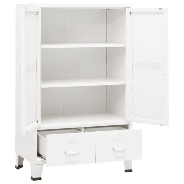 vidaXL Industrial Storage Chest White 27.6"x15.7"x45.3" Metal - Image 6