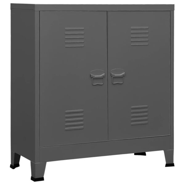 vidaXL Industrial Storage Chest Anthracite 35.4"x15.7"x39.4" Steel - Image 2