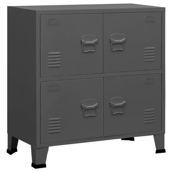 vidaXL Industrial Storage Chest Anthracite 29.5"x15.7"x31.5" Steel - Image 2