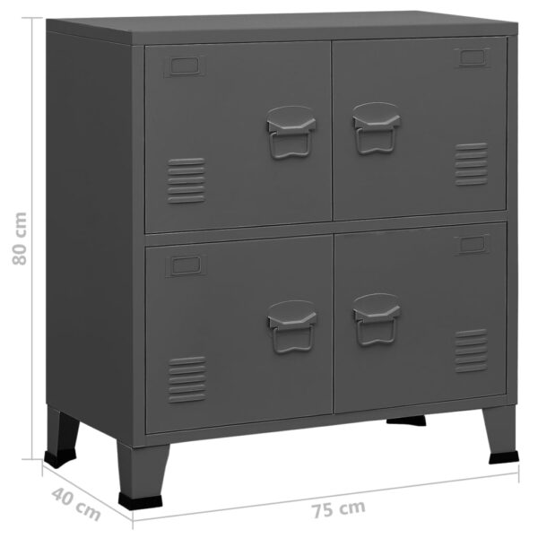 vidaXL Industrial Storage Chest Anthracite 29.5"x15.7"x31.5" Steel - Image 8