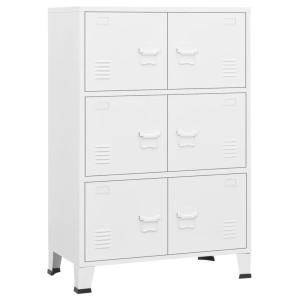 vidaXL Industrial Storage Chest White 29.5"x15.7"x45.3" Metal - Image 2