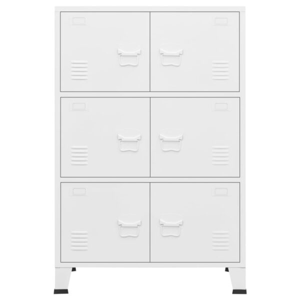 vidaXL Industrial Storage Chest White 29.5"x15.7"x45.3" Metal - Image 3