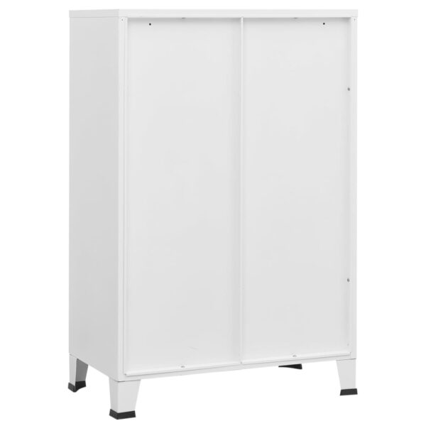 vidaXL Industrial Storage Chest White 29.5"x15.7"x45.3" Metal - Image 5