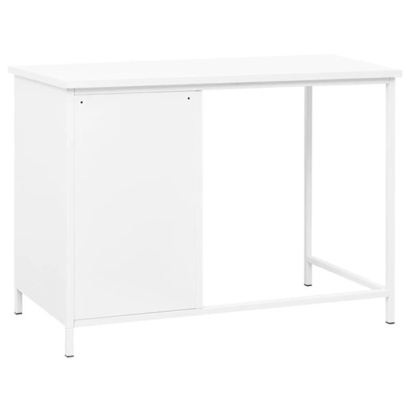 vidaXL Industrial Desk with Drawers White 41.3"x20.5"x29.5" Steel - Image 5