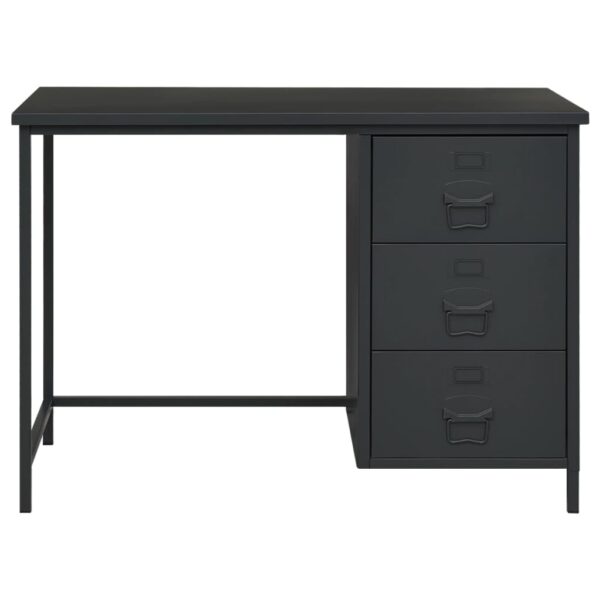 vidaXL Industrial Desk with Drawers Anthracite 41.3"x20.5"x29.5" Steel - Image 2