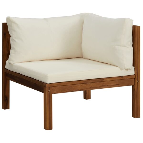 vidaXL 4-Seater Patio Sofa with Cream Cushion Solid Acacia Wood - Image 3