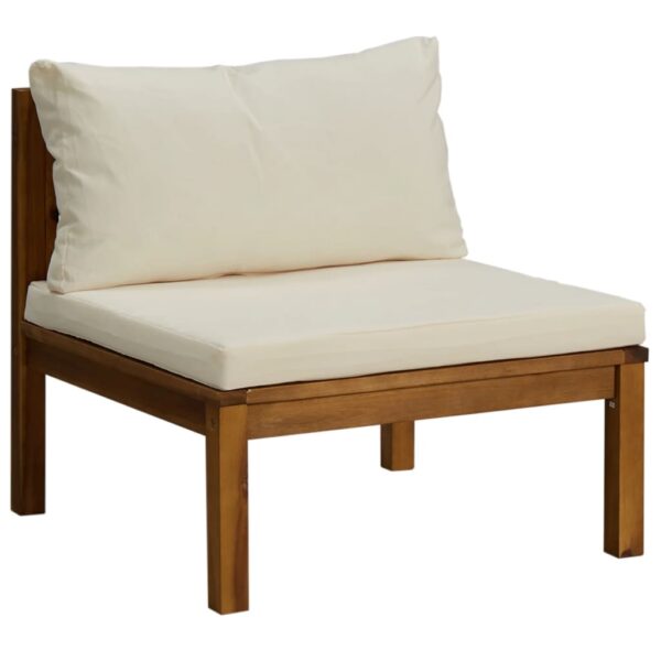 vidaXL 4-Seater Patio Sofa with Cream Cushion Solid Acacia Wood - Image 4