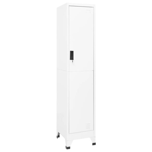 vidaXL Locker Cabinet White 15"x17.7"x70.9" Steel