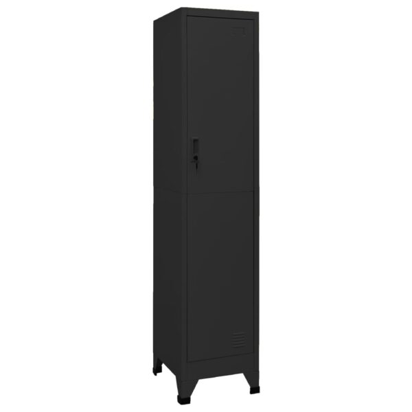 vidaXL Locker Cabinet Black 15"x17.7"x70.9" Steel