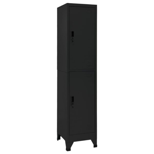 vidaXL Locker Cabinet Black 15"x17.7"x70.9" Steel