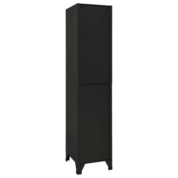 vidaXL Locker Cabinet Black 15"x17.7"x70.9" Steel - Image 5