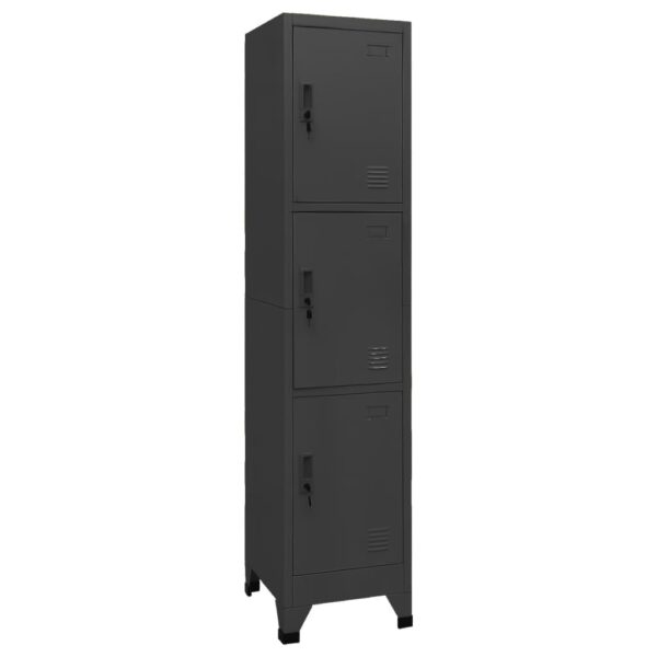 vidaXL Locker Cabinet Anthracite 15"x17.7"x70.9" Steel