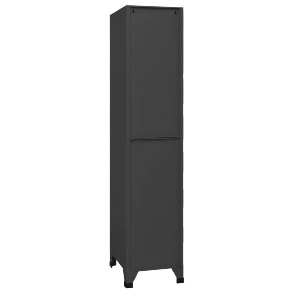 vidaXL Locker Cabinet Anthracite 15"x17.7"x70.9" Steel - Image 3