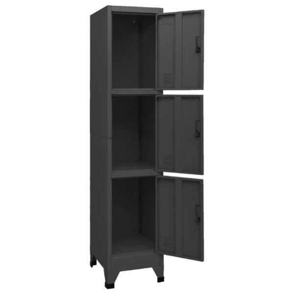 vidaXL Locker Cabinet Anthracite 15"x17.7"x70.9" Steel - Image 5