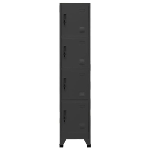 vidaXL Locker Cabinet Anthracite 15"x17.7"x70.9" Steel - Image 2