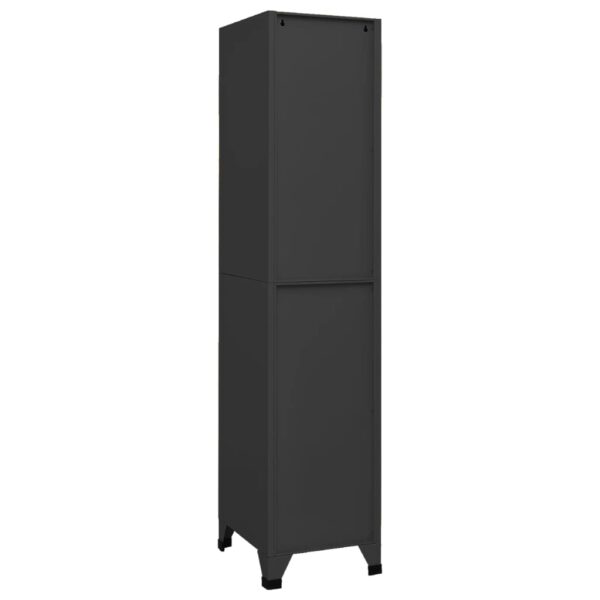 vidaXL Locker Cabinet Anthracite 15"x17.7"x70.9" Steel - Image 3