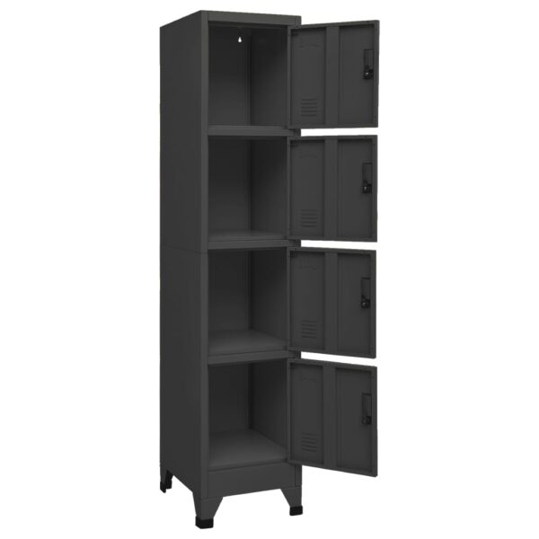 vidaXL Locker Cabinet Anthracite 15"x17.7"x70.9" Steel - Image 5