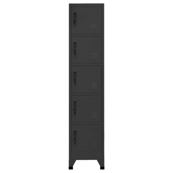 vidaXL Locker Cabinet Anthracite 15"x15.7"x70.9" Steel - Image 2