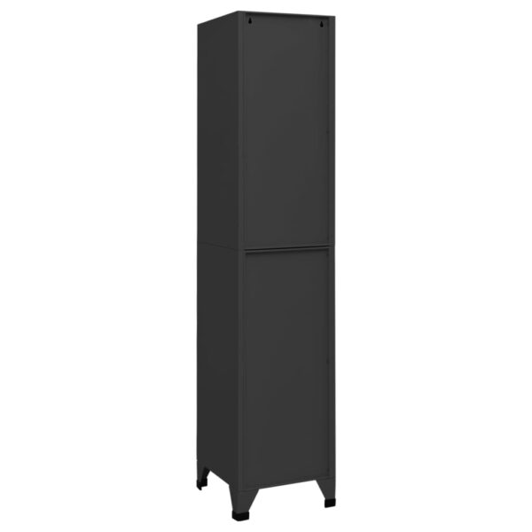 vidaXL Locker Cabinet Anthracite 15"x15.7"x70.9" Steel - Image 4