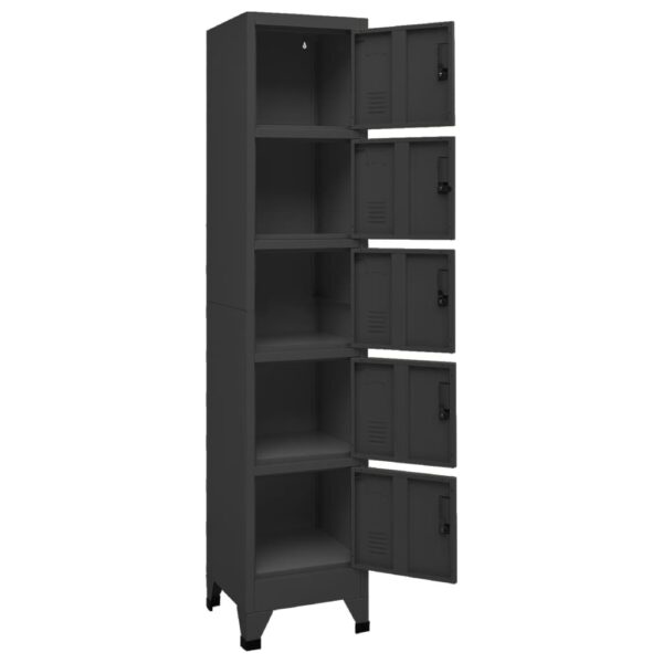 vidaXL Locker Cabinet Anthracite 15"x15.7"x70.9" Steel - Image 5