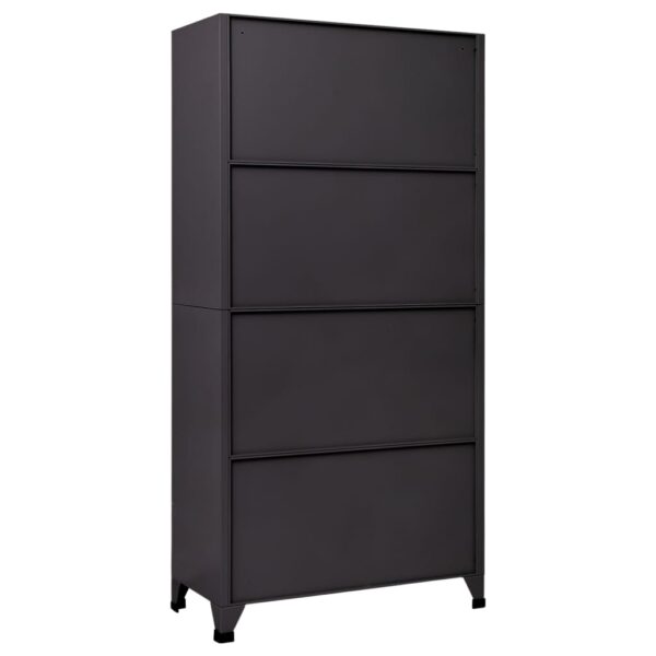 vidaXL Locker Cabinet Anthracite and White 35.4"x17.7"x70.9" Steel - Image 4