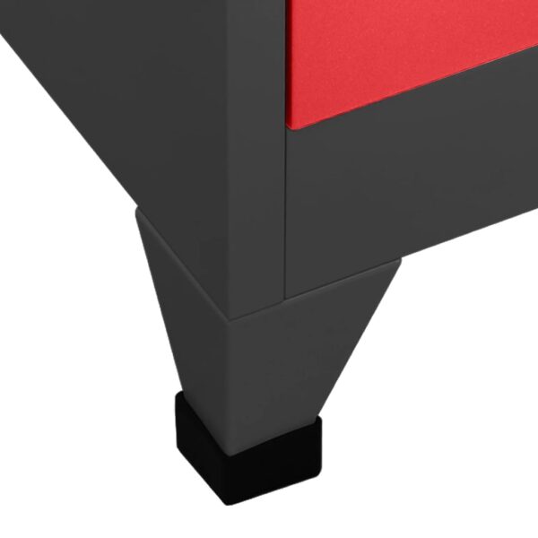 vidaXL Locker Cabinet Anthracite and Red 35.4"x17.7"x70.9" Steel - Image 6