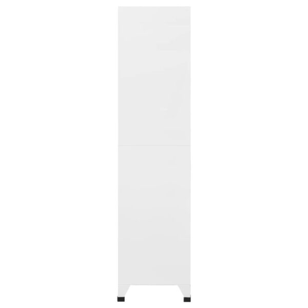 vidaXL Locker Cabinet White 35.4"x17.7"x70.9" Steel - Image 4