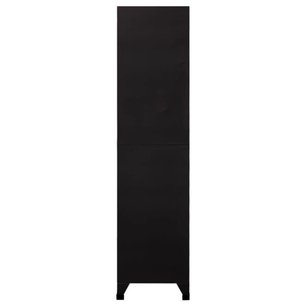 vidaXL Locker Cabinet Black 35.4"x17.7"x70.9" Steel - Image 4