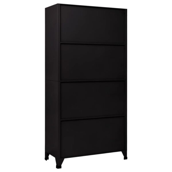 vidaXL Locker Cabinet Black 35.4"x17.7"x70.9" Steel - Image 5