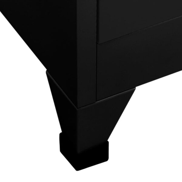 vidaXL Locker Cabinet Black 35.4"x17.7"x70.9" Steel - Image 6