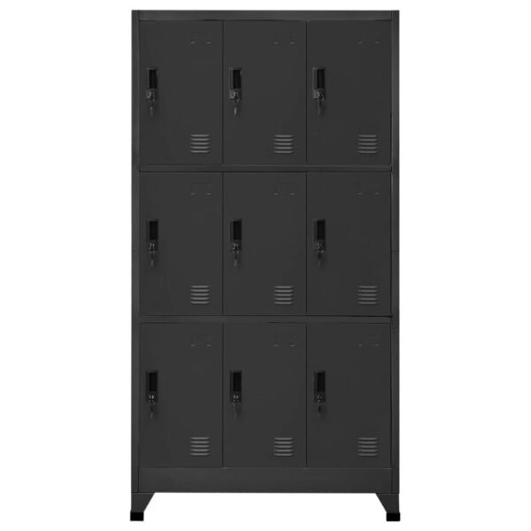 vidaXL Locker Cabinet Anthracite 35.4"x17.7"x70.9" Steel - Image 2