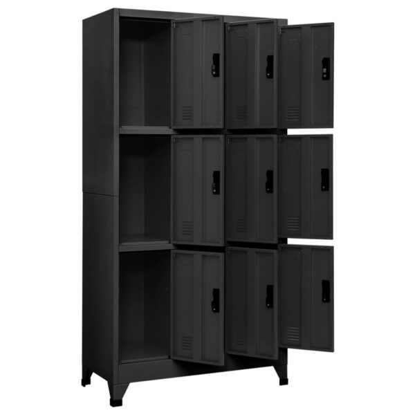 vidaXL Locker Cabinet Anthracite 35.4"x17.7"x70.9" Steel - Image 3