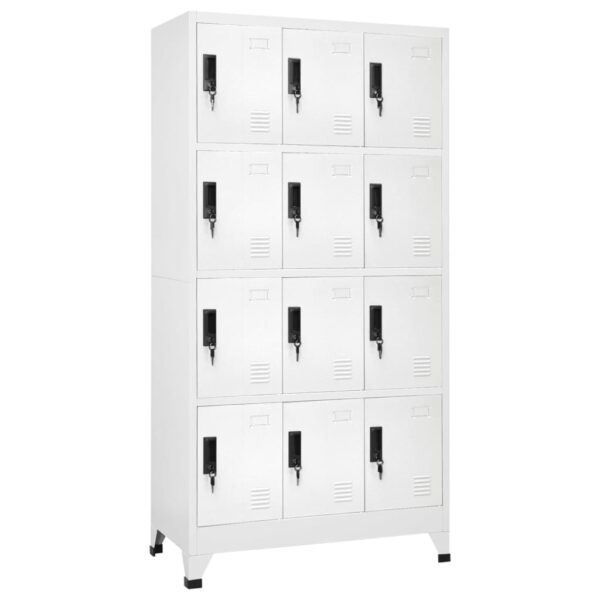 vidaXL Locker Cabinet White 35.4"x17.7"x70.9" Steel