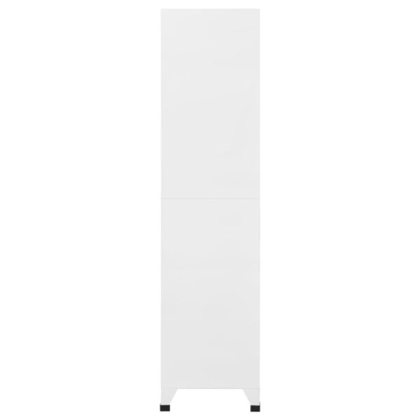 vidaXL Locker Cabinet White 35.4"x17.7"x70.9" Steel - Image 4