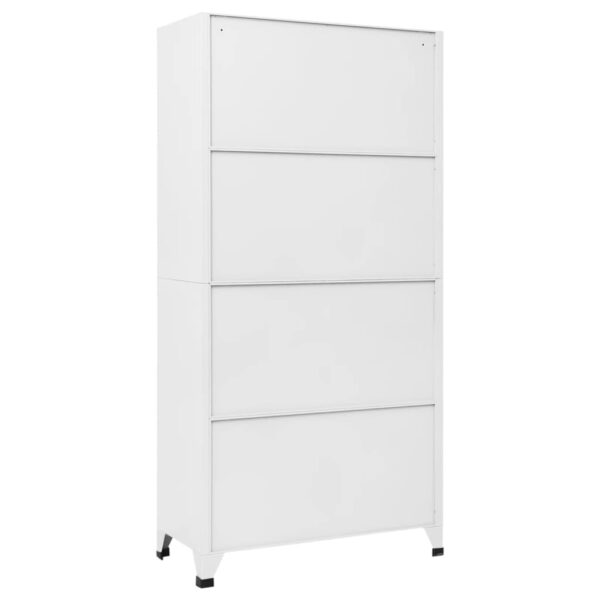 vidaXL Locker Cabinet White 35.4"x17.7"x70.9" Steel - Image 5