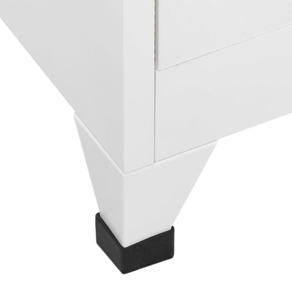 vidaXL Locker Cabinet White 35.4"x17.7"x70.9" Steel - Image 6