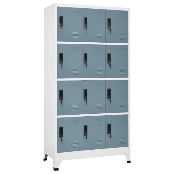 vidaXL Locker Cabinet Light Gray and Dark Gray 35.4"x17.7"x70.9" Steel