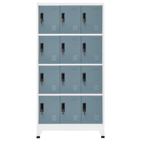 vidaXL Locker Cabinet Light Gray and Dark Gray 35.4"x17.7"x70.9" Steel - Image 2