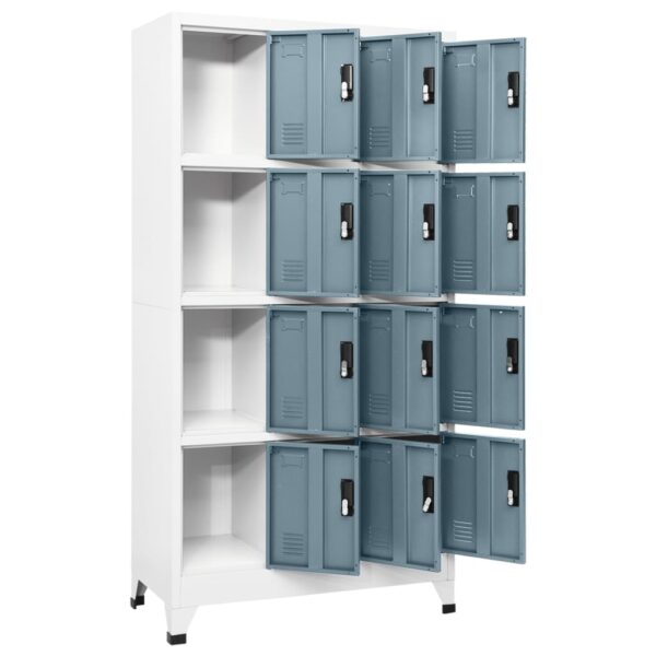 vidaXL Locker Cabinet Light Gray and Dark Gray 35.4"x17.7"x70.9" Steel - Image 3