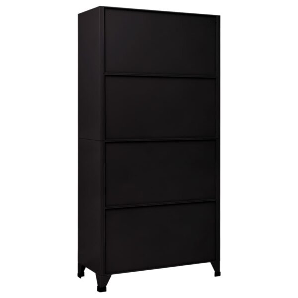 vidaXL Locker Cabinet Black 35.4"x15.7"x70.9" Steel - Image 5